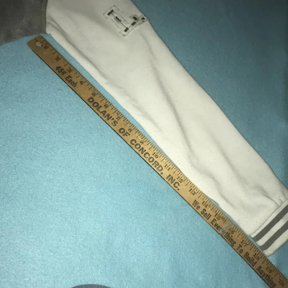 NEW LOOK varsity letterman style jacket hoodie snap up closure size M - Picture 8 of 8